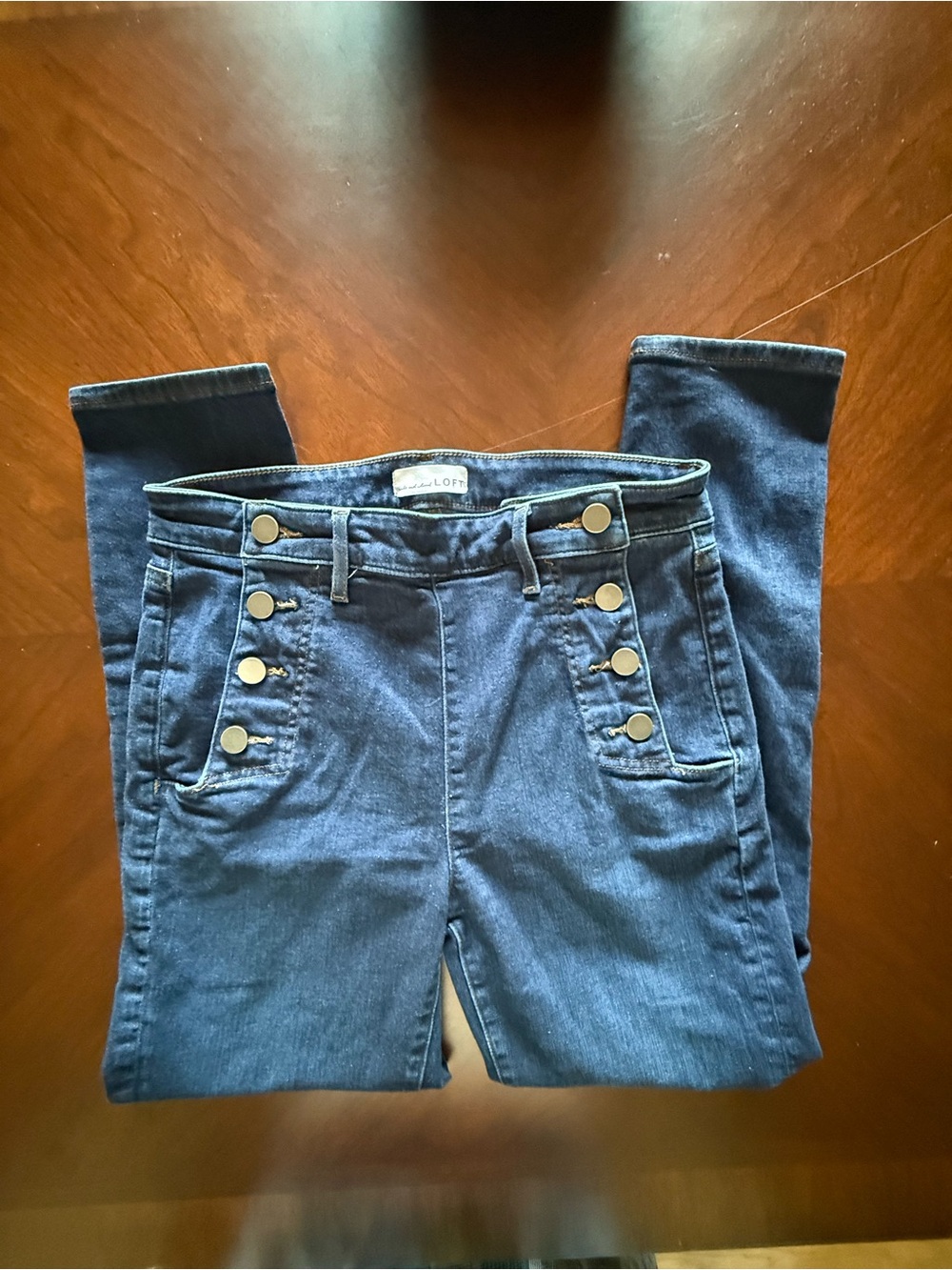 Adorable Button Front Design LOFT Women’s Blue Denim Jeans - Size 29/8